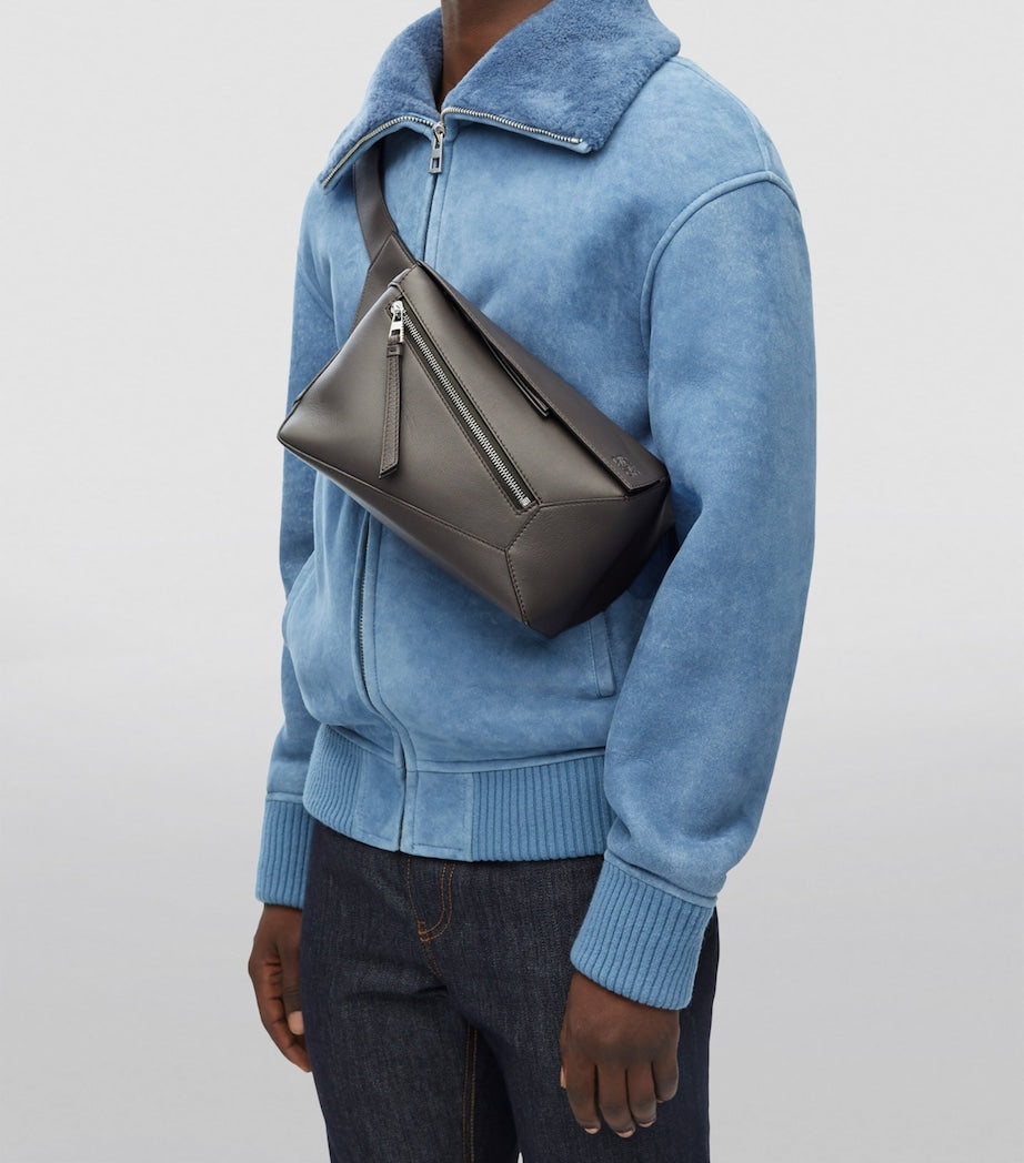 Small Leather Puzzle Belt Bag