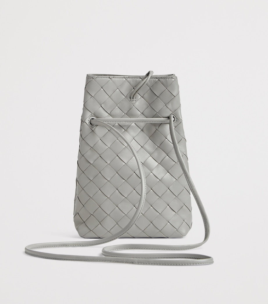 Grey Leather Andiamo Phone Pouch