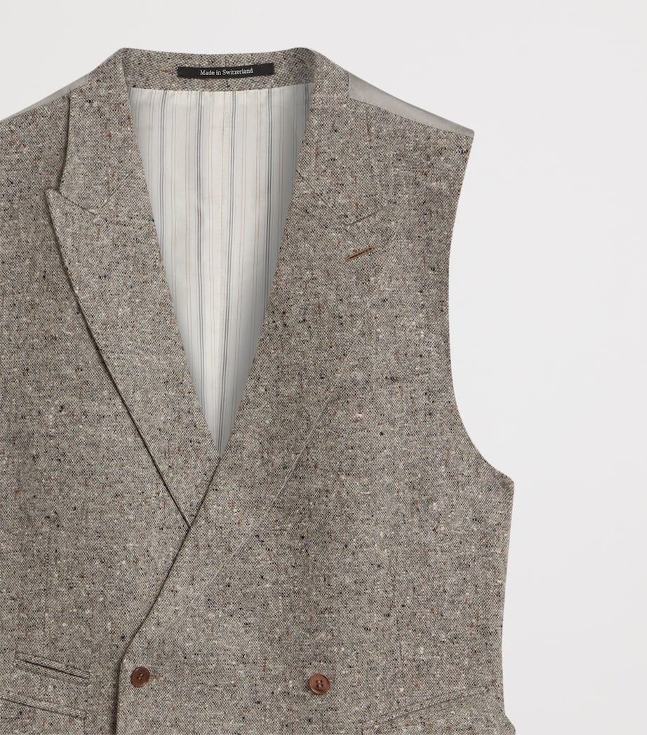 Wool Donegal Tweed Double-Breasted Waistcoat