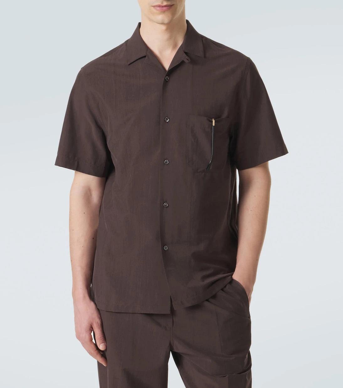 Umit Benan - Havana silk-blend bowling shirt