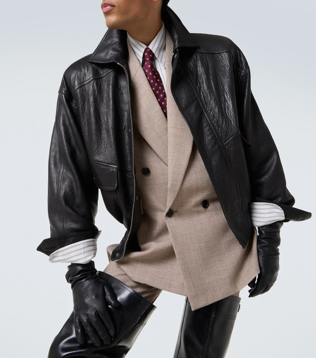 Saint Laurent - Leather bomber jacket