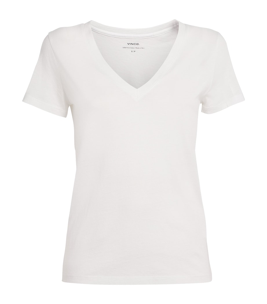 White Pima Cotton V-Neck T-Shirt