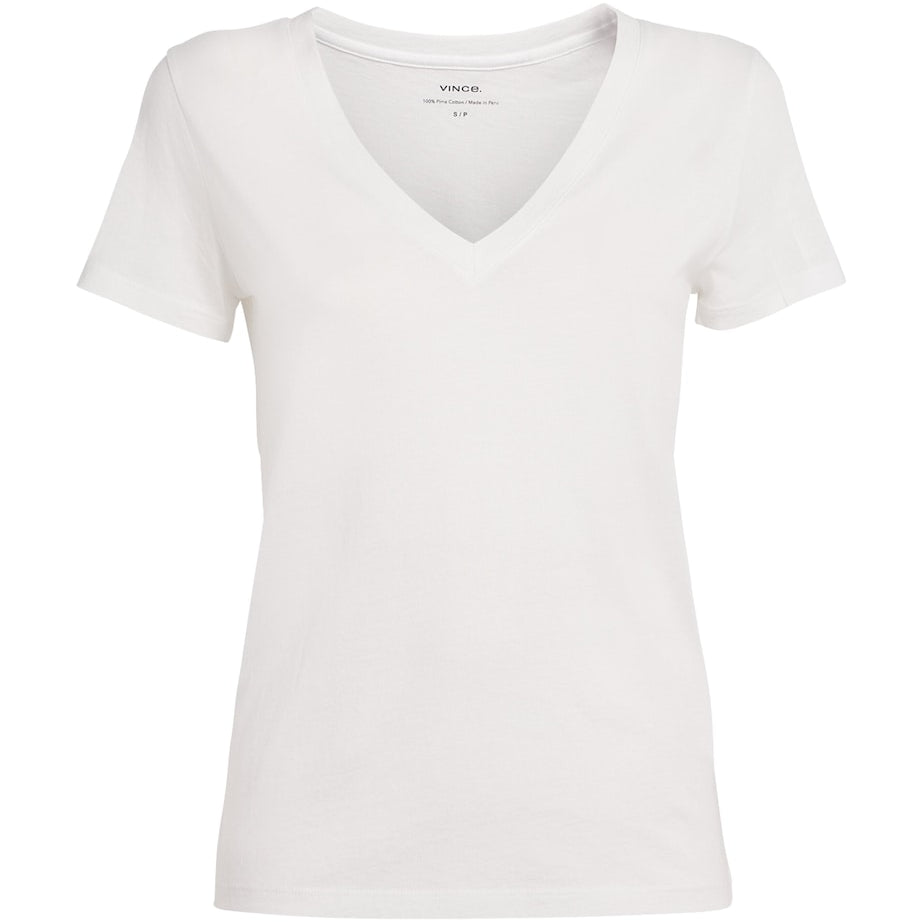 White Pima Cotton V-Neck T-Shirt