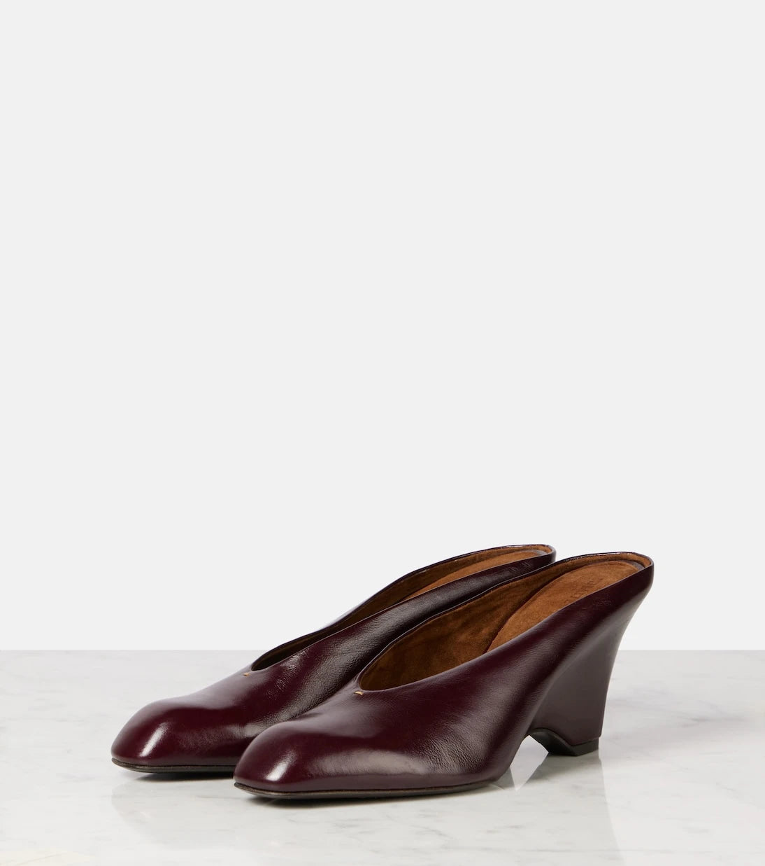 Khaite - Colt 75 leather wedge mules