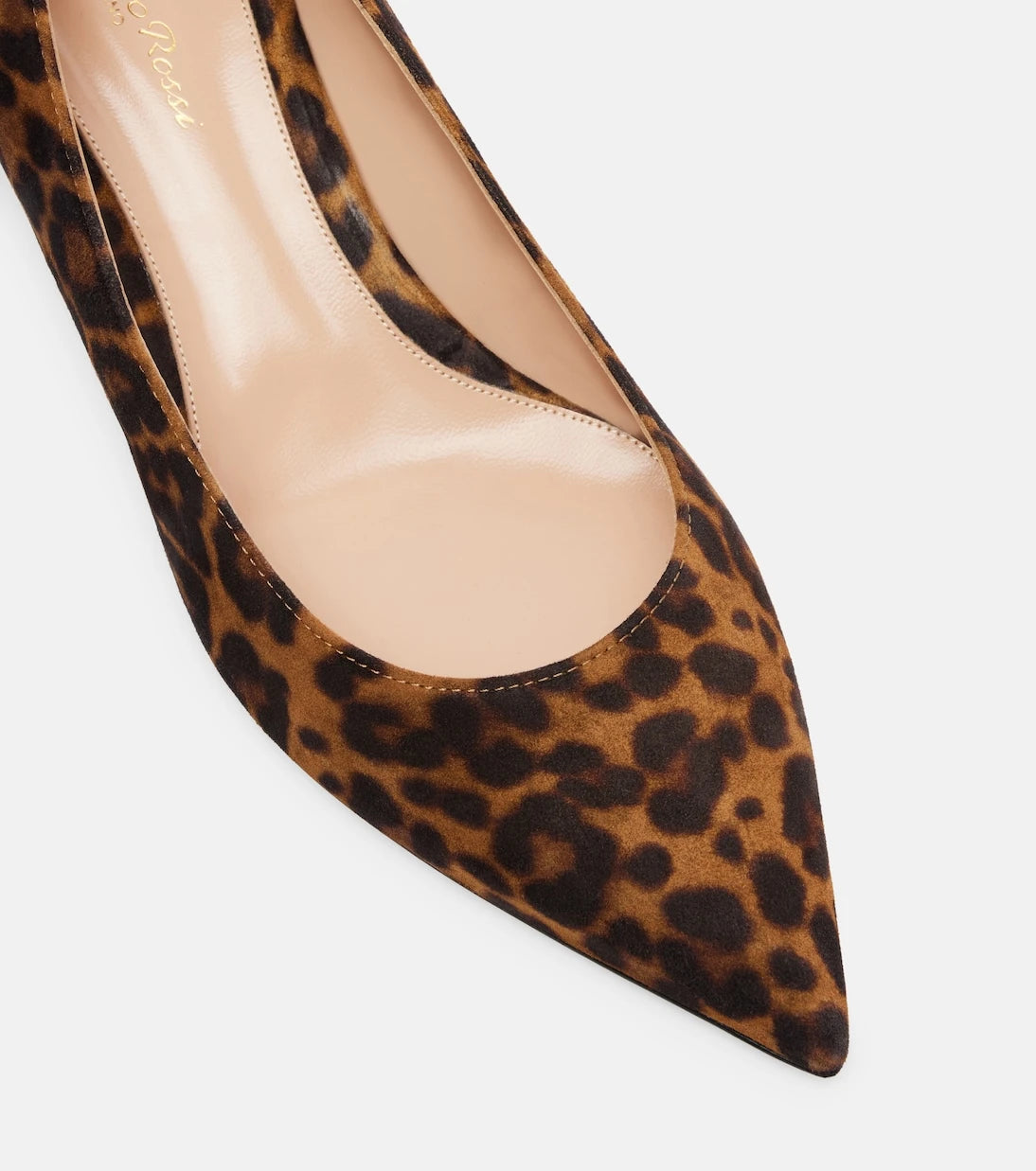 Gianvito Rossi - Piper 45 leopar desenli süet topuklu ayakkabı