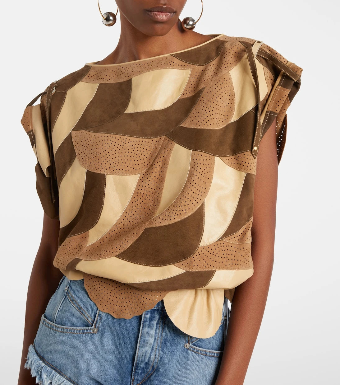 Isabel Marant - Dalmy perforated suede top