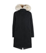 Black Fox-Rabbit Blended-Cotton Parka (85cm)