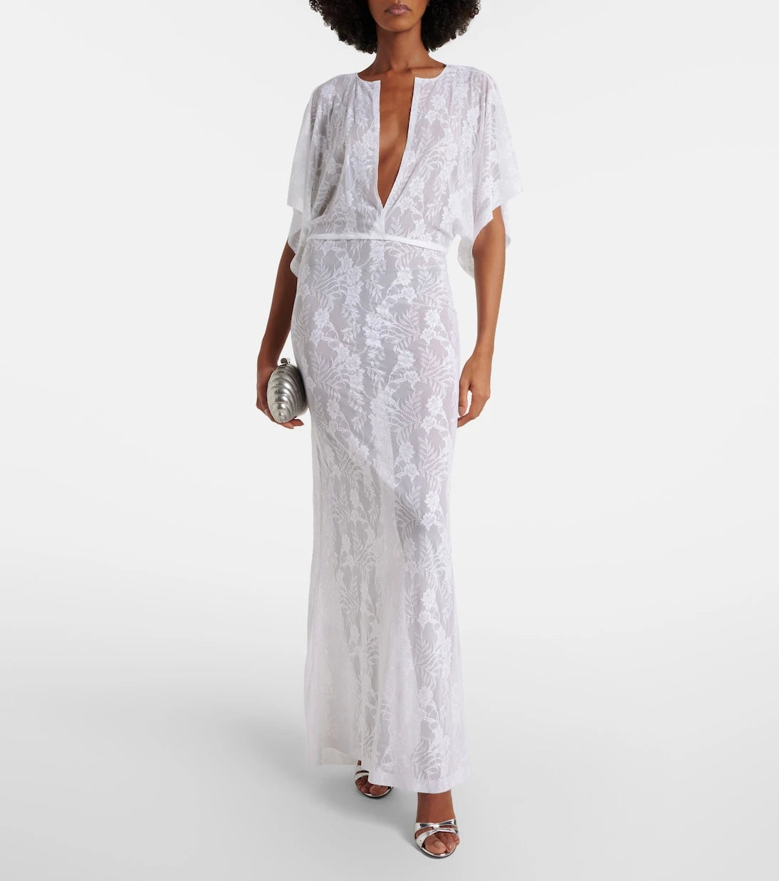 Norma Kamali - Obie semi-sheer lace gown