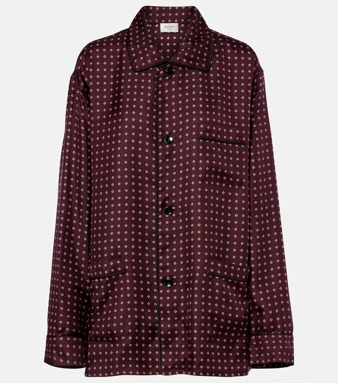 Saint Laurent - Printed silk satin pajama shirt