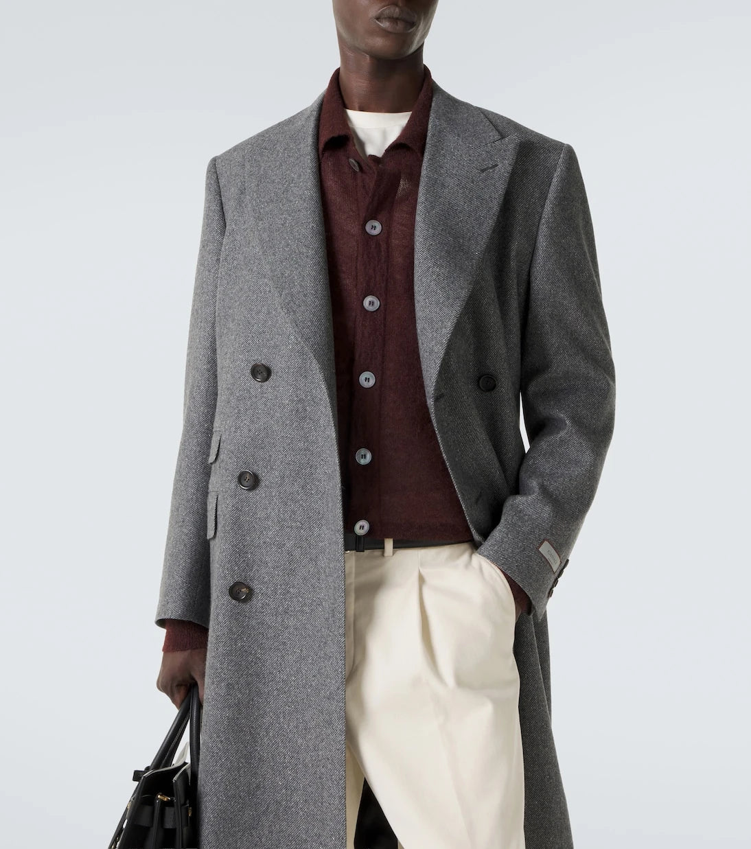 Canali - Double-breasted wool and silk coat