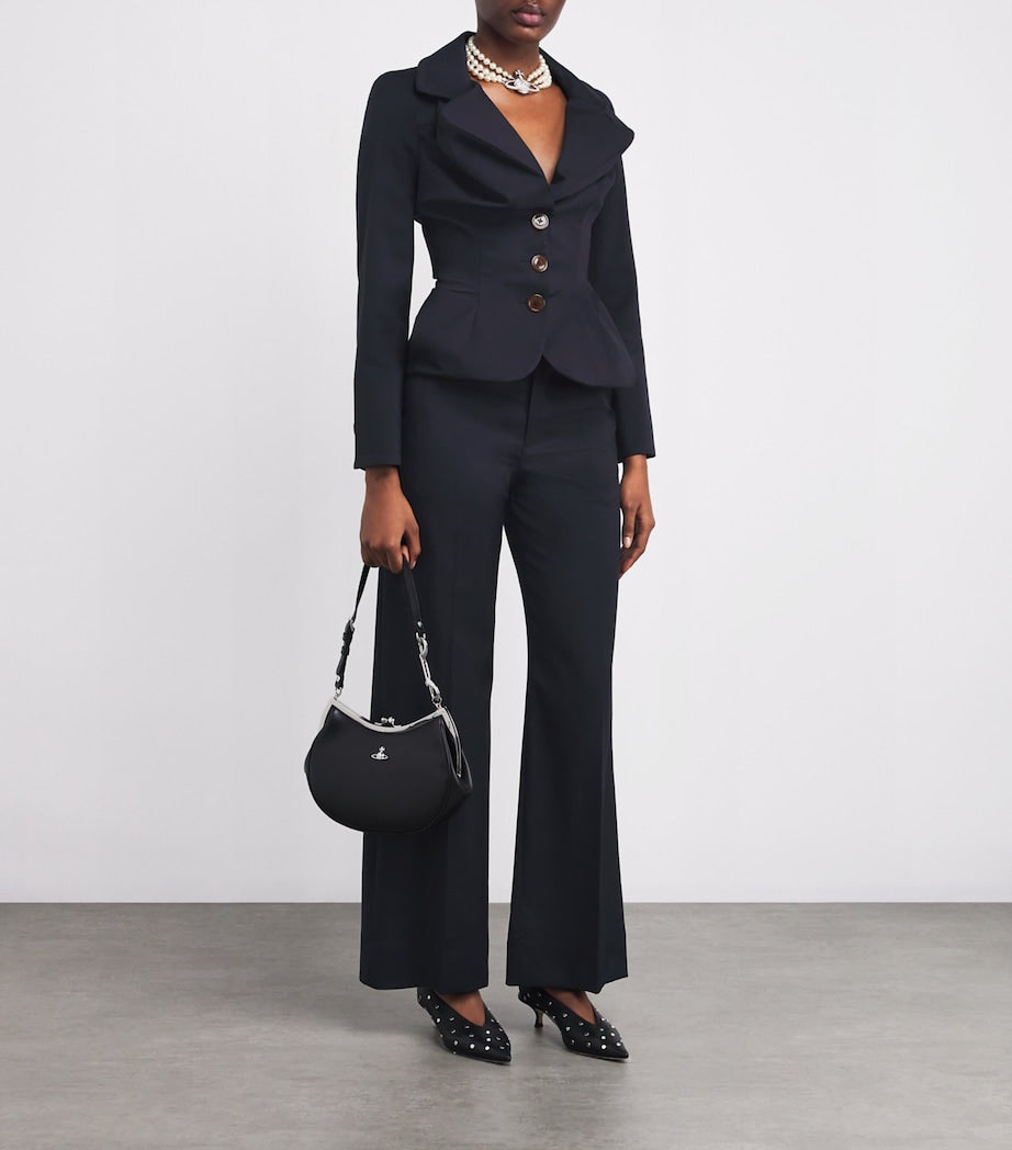 Vivienne Westwood Navy Virgin Wool Asymmetric Drunken Jacket