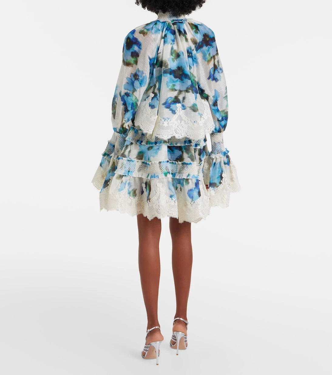 Zimmermann - Floral lace-trimmed minidress