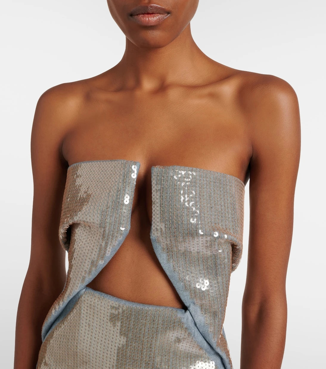 Rick Owens - Prong sequined denim gown
