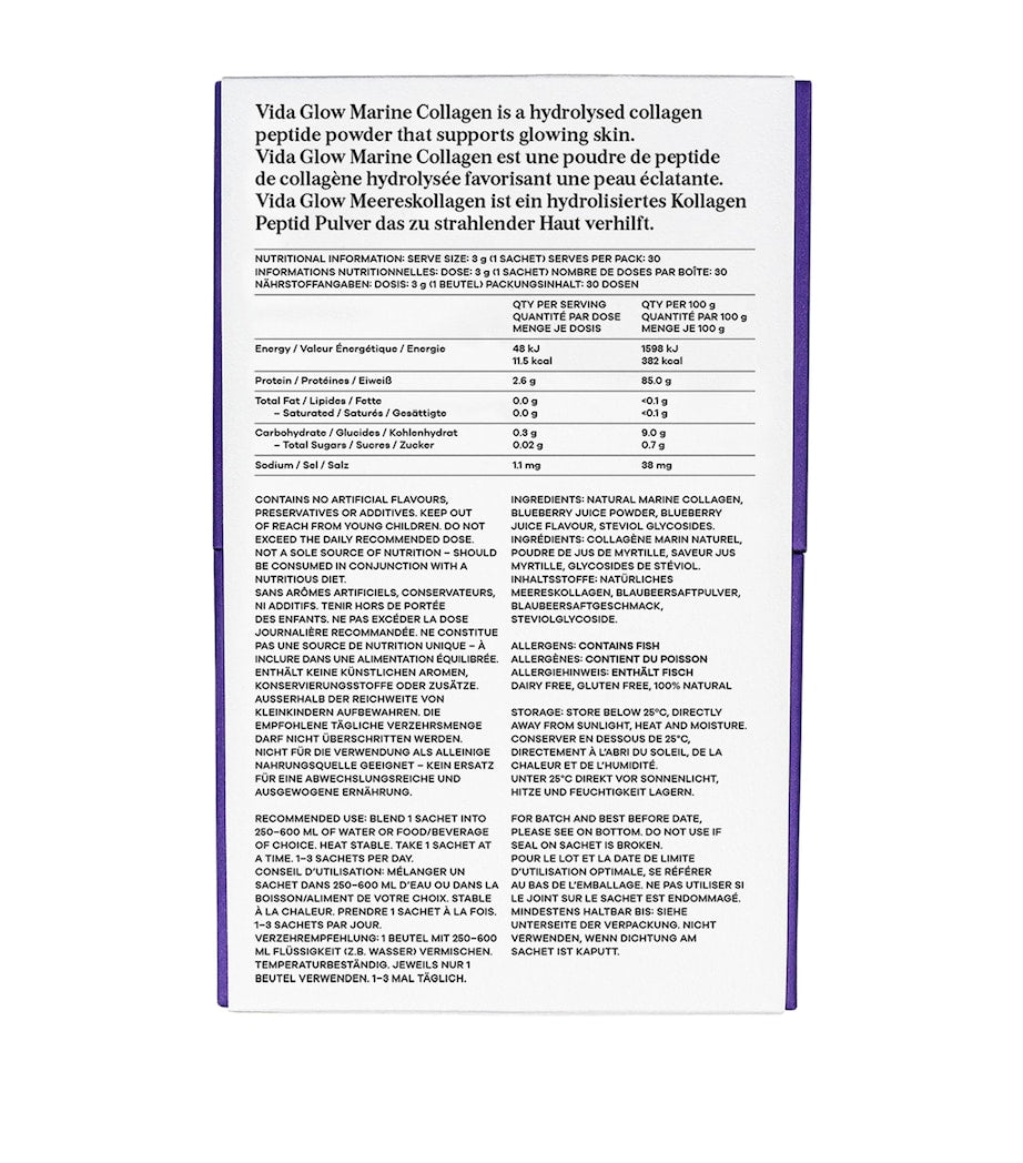 Vida Glow Natural Marine Collagen Blueberry (30 x 3g)