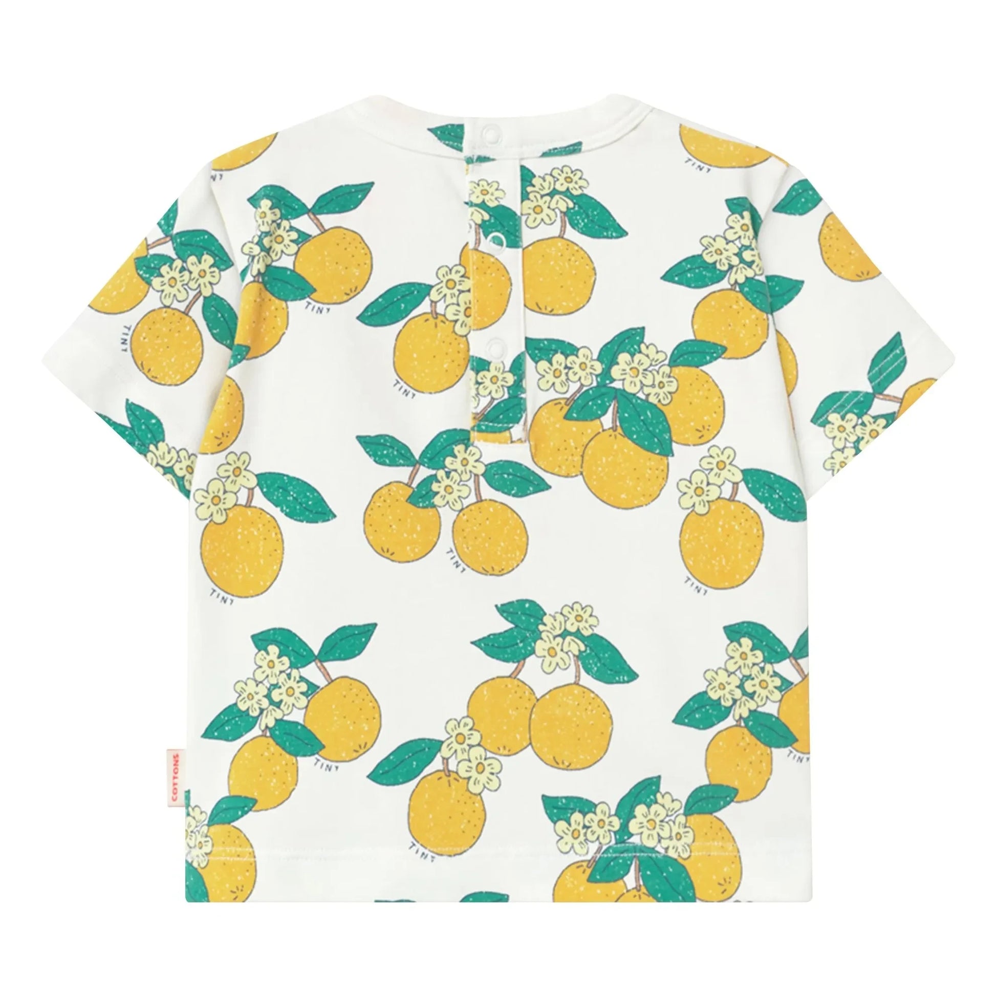 Tinycottons - Orange organic cotton T-shirt | White