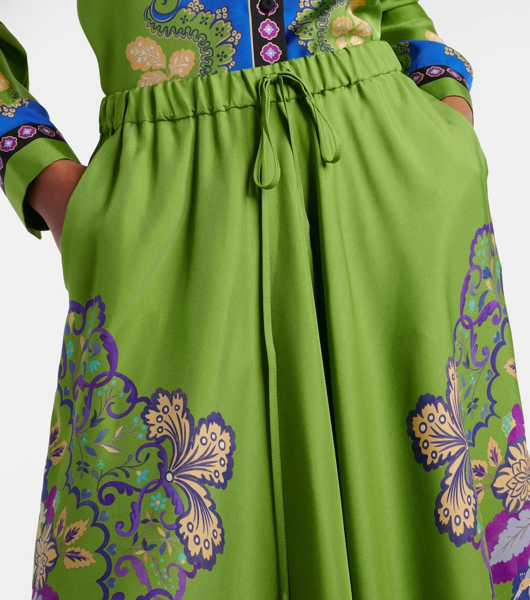 La DoubleJ - Printed silk midi skirt