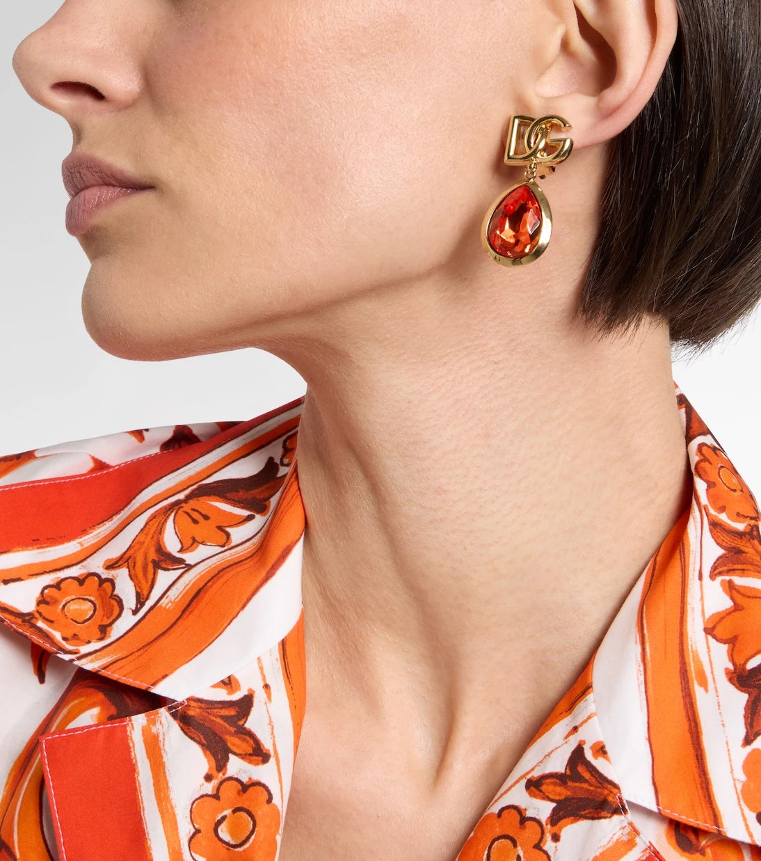 Dolce&Gabbana - DG embellished clip-on earrings