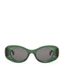Green Bevelled Oval Sunglasses