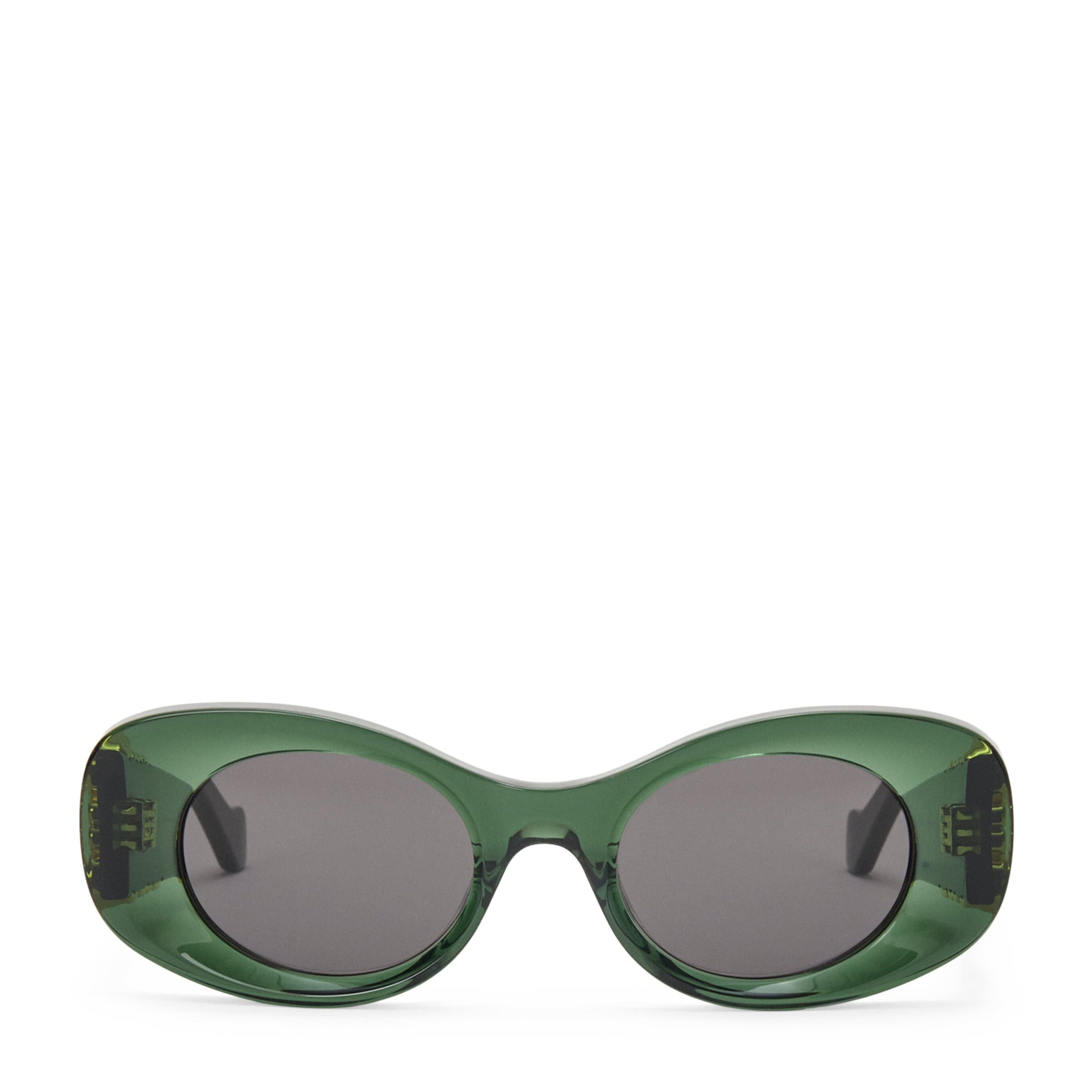 Green Bevelled Oval Sunglasses