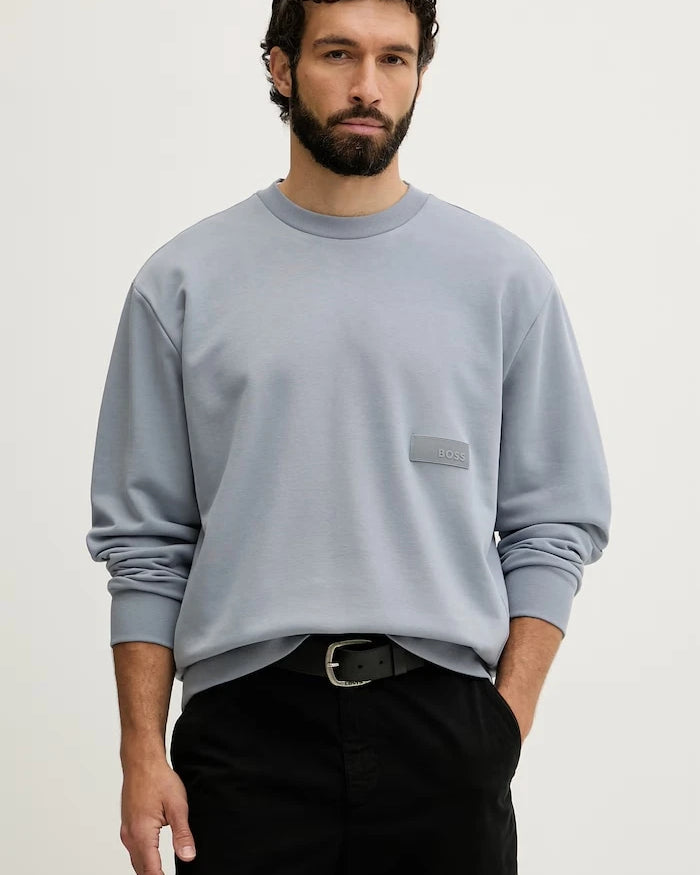 BOSS Green Erkek Pamuklu Sweatshirt SW_Crewneck