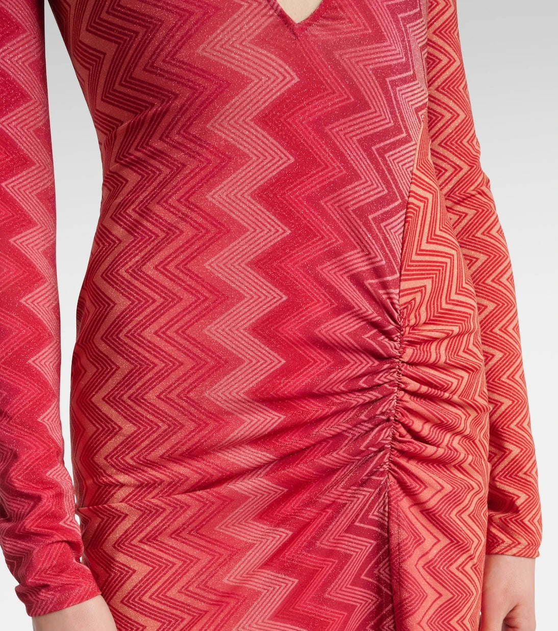 Missoni - فستان ميدي مزين بالشيفرون اللامع