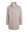 Agnona Beige Cashmere-Silk Stormlight Parka