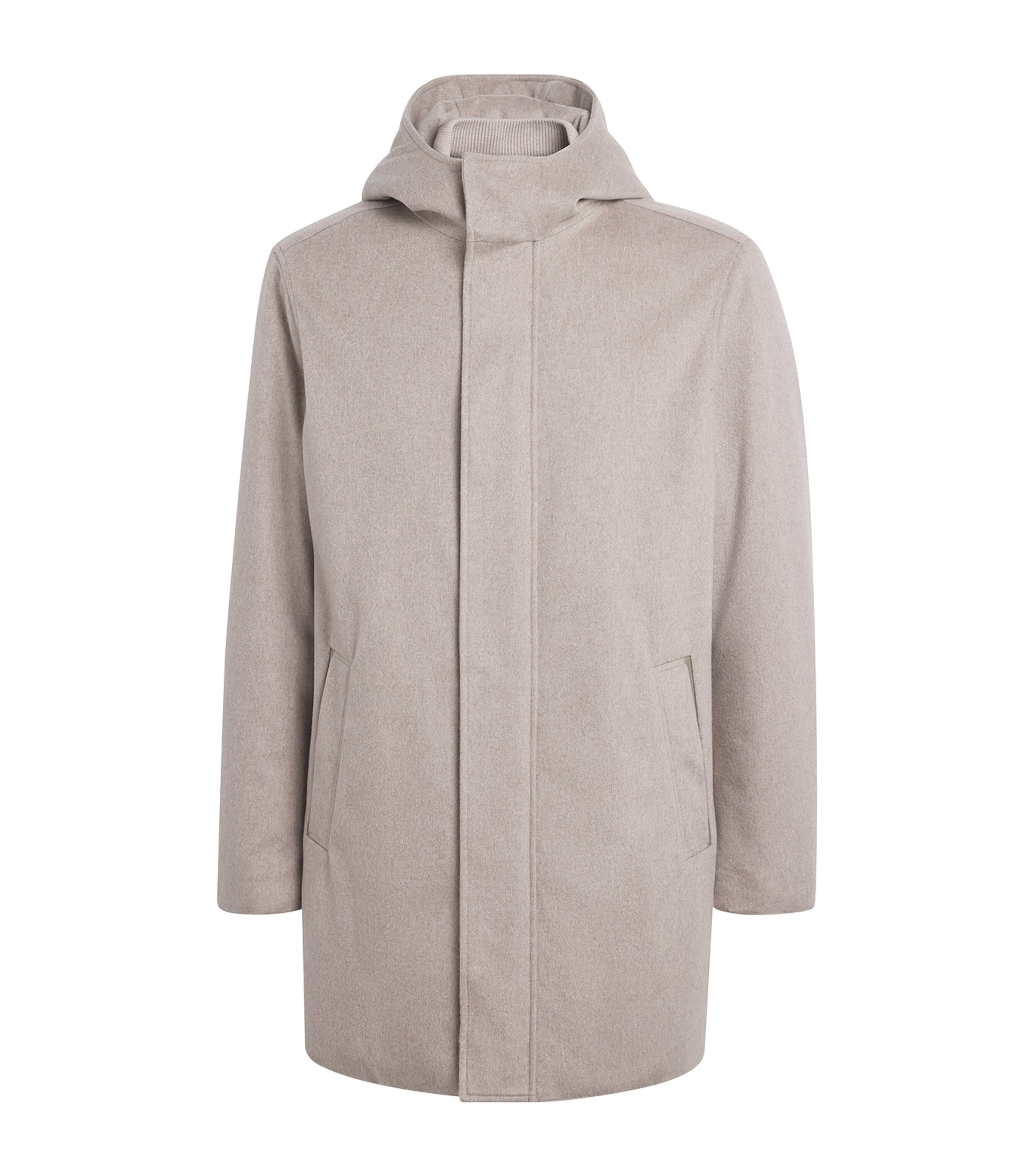 Agnona Beige Cashmere-Silk Stormlight Parka