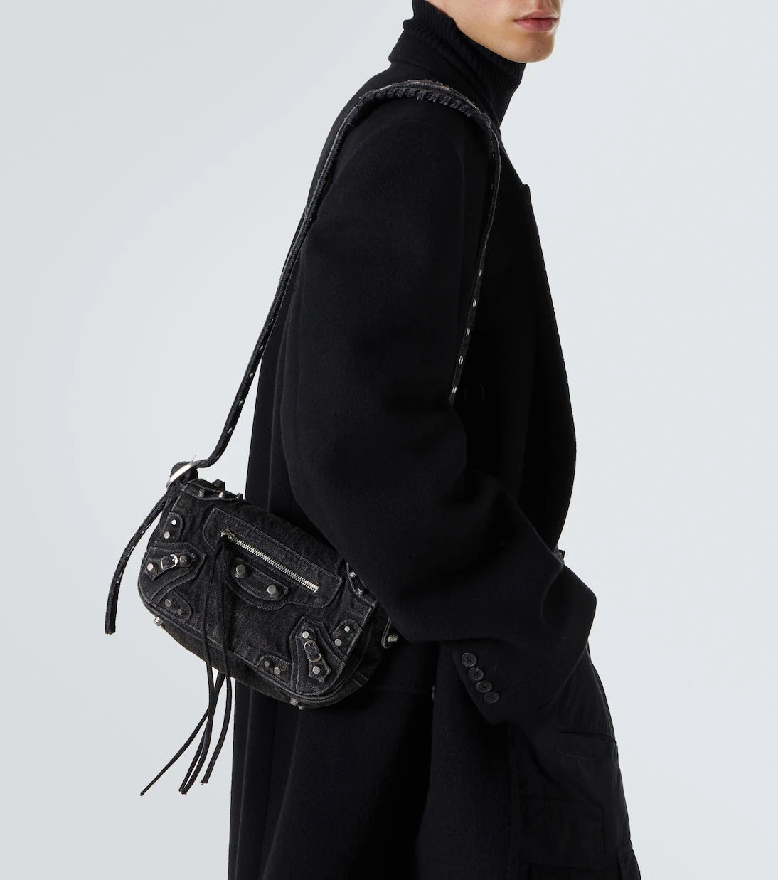 Balenciaga - Le Cagole XS denim shoulder bag