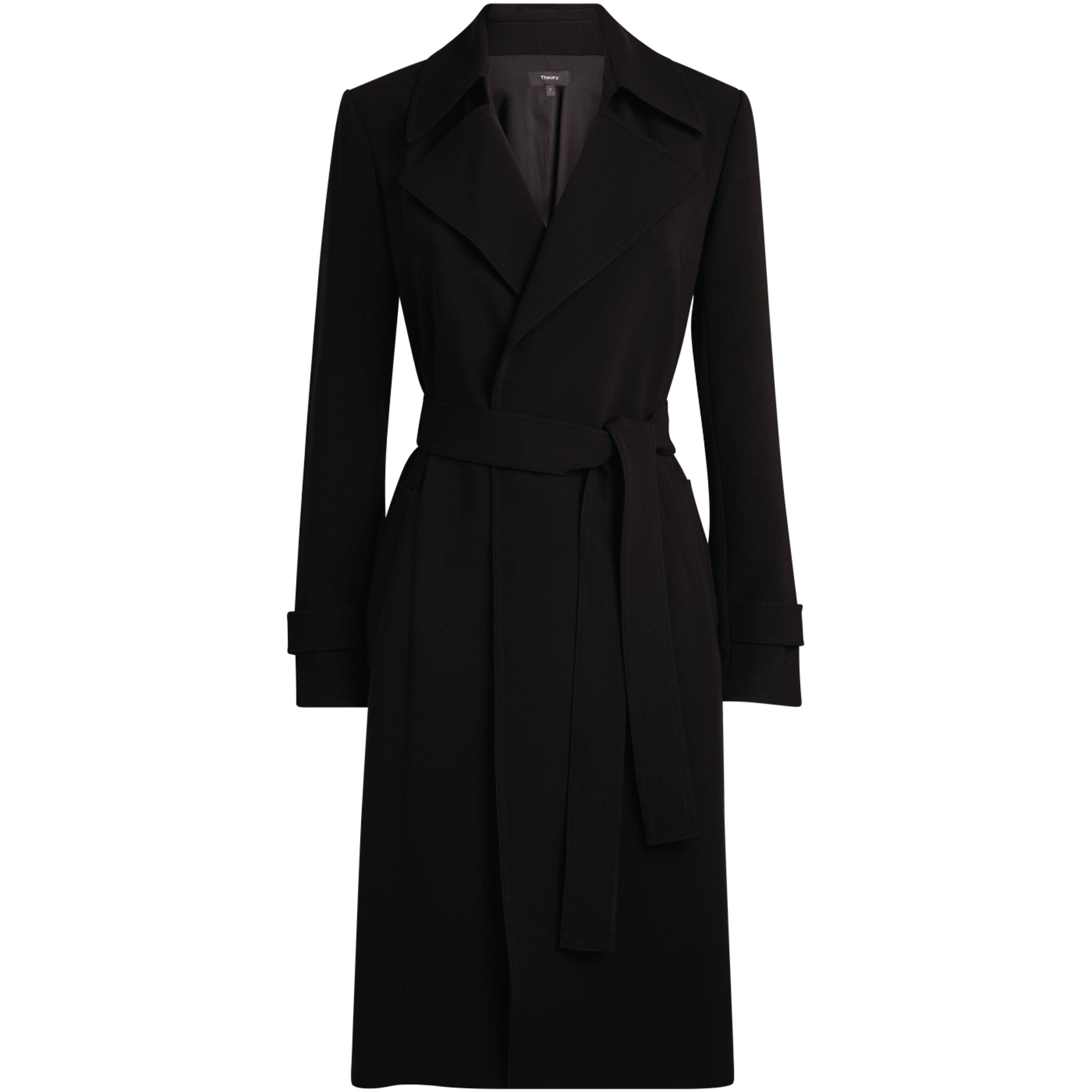 Theory Black Oaklene Trench Coat