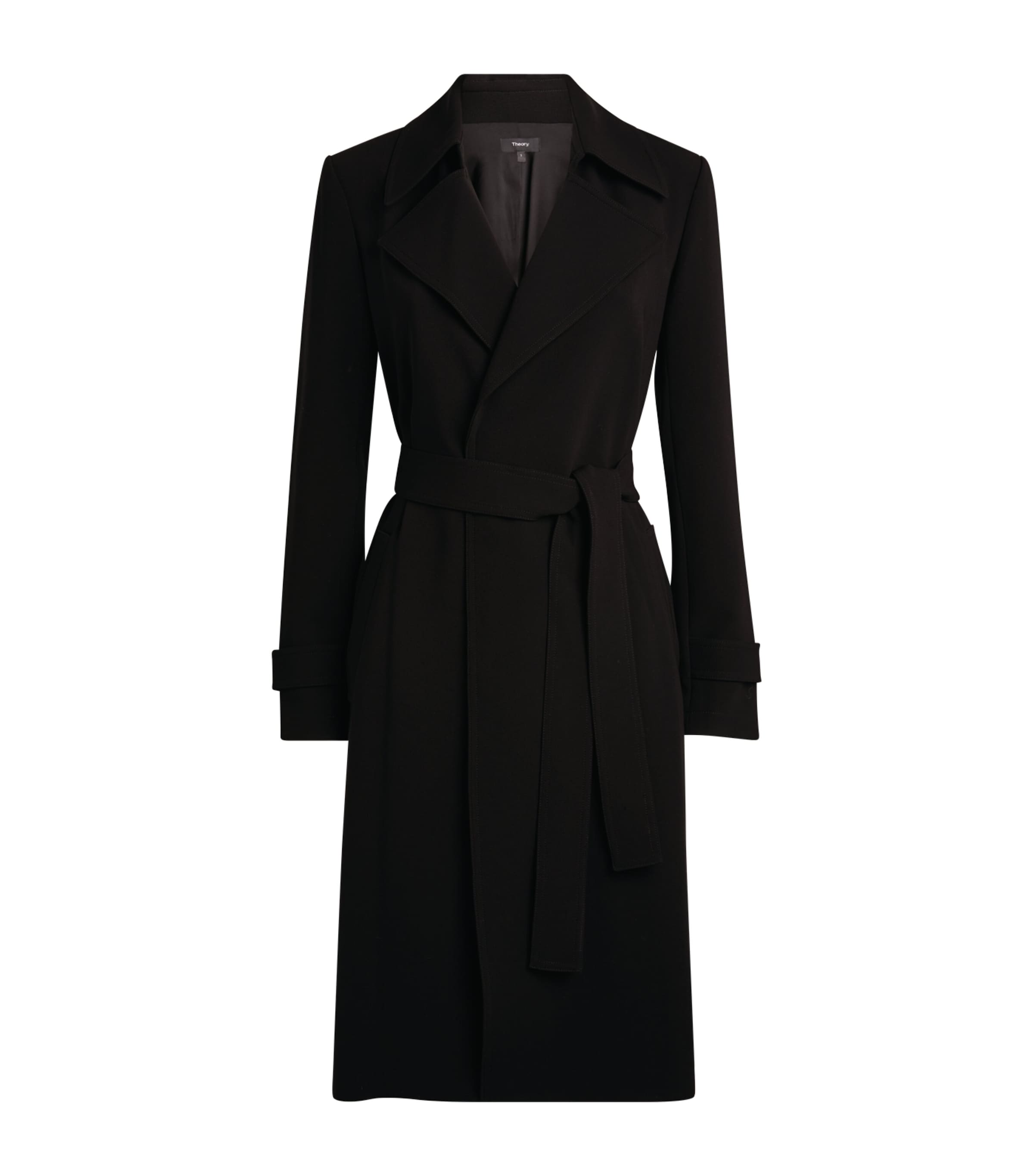 Theory Black Oaklene Trench Coat
