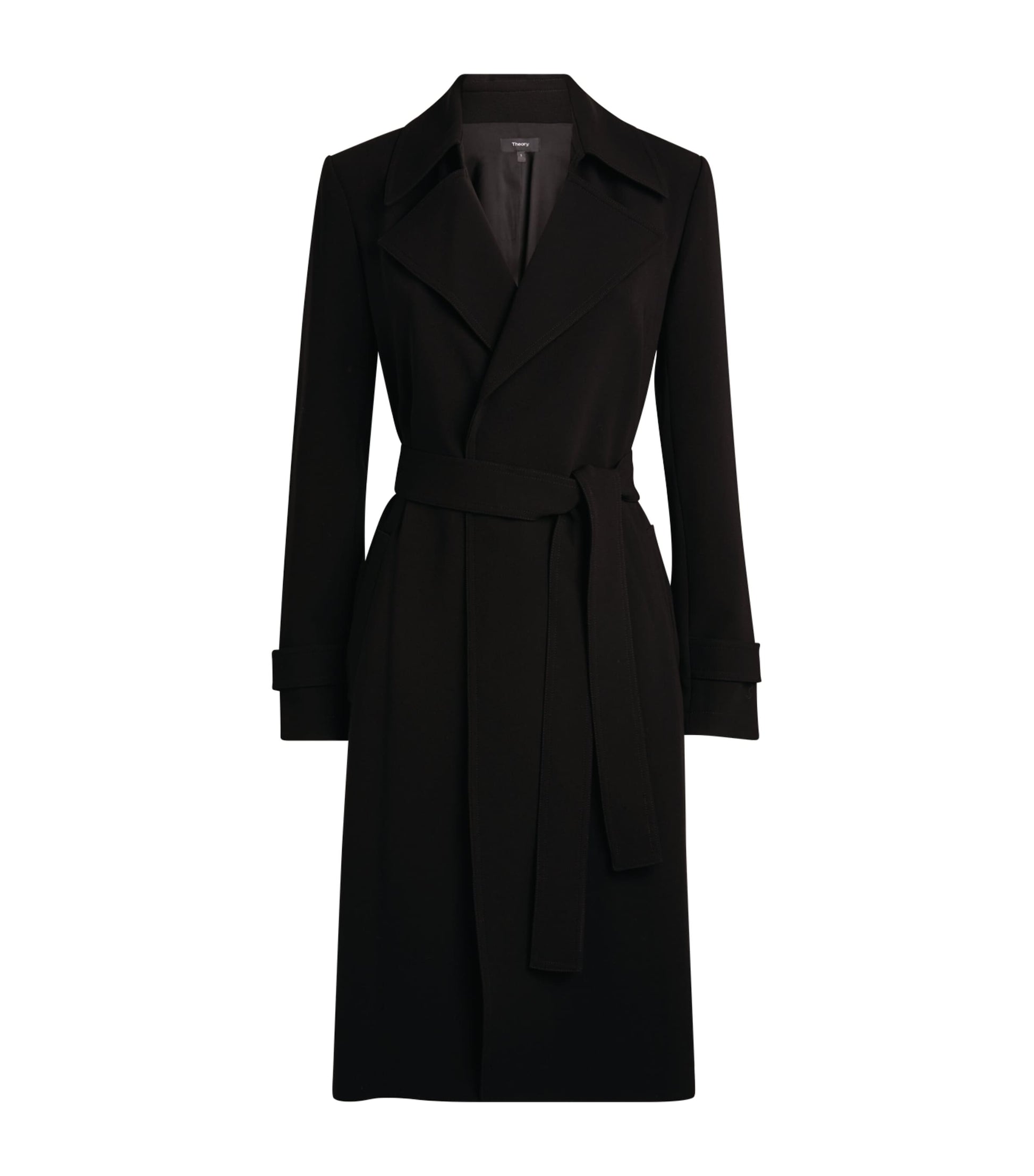 Theory Black Oaklene Trench Coat