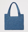 LOEWE Blue x Paula's Ibiza Medium Raffia Font Tote Bag