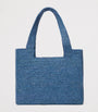 LOEWE Blue x Paula's Ibiza Medium Raffia Font Tote Bag