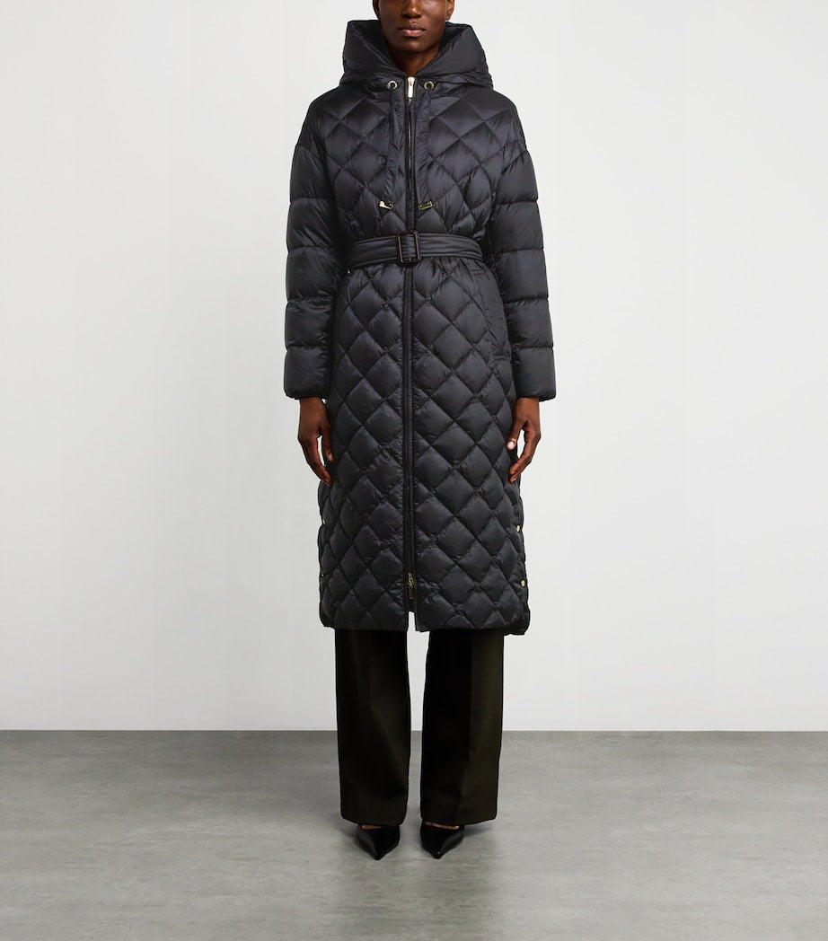 Max Mara Black The Cube Quilted Down Parka Coat