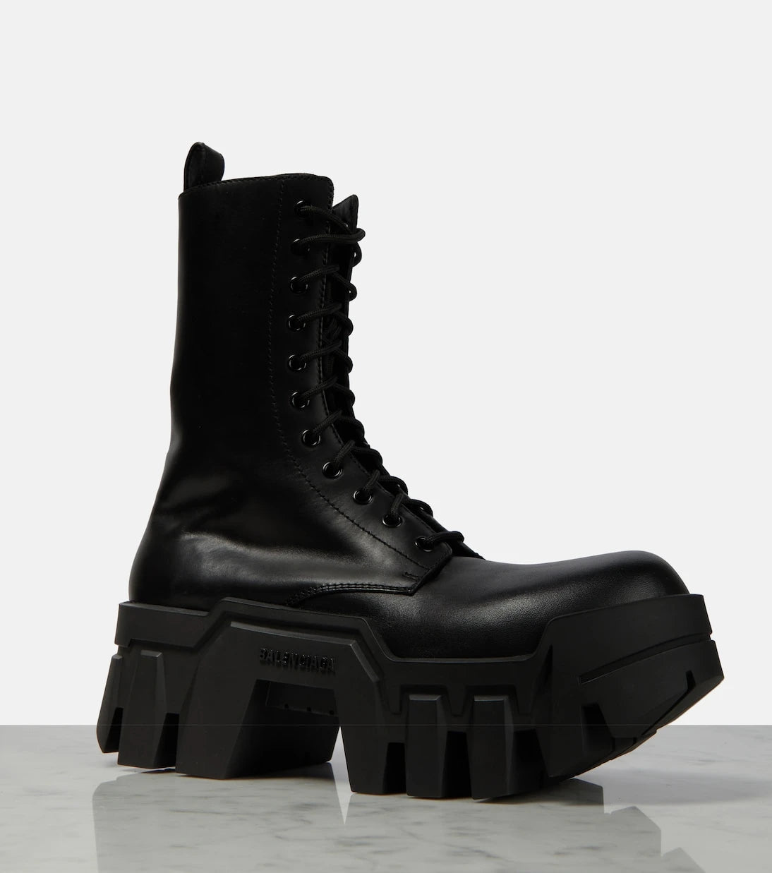 Balenciaga - Bulldozer lace-up leather ankle boots