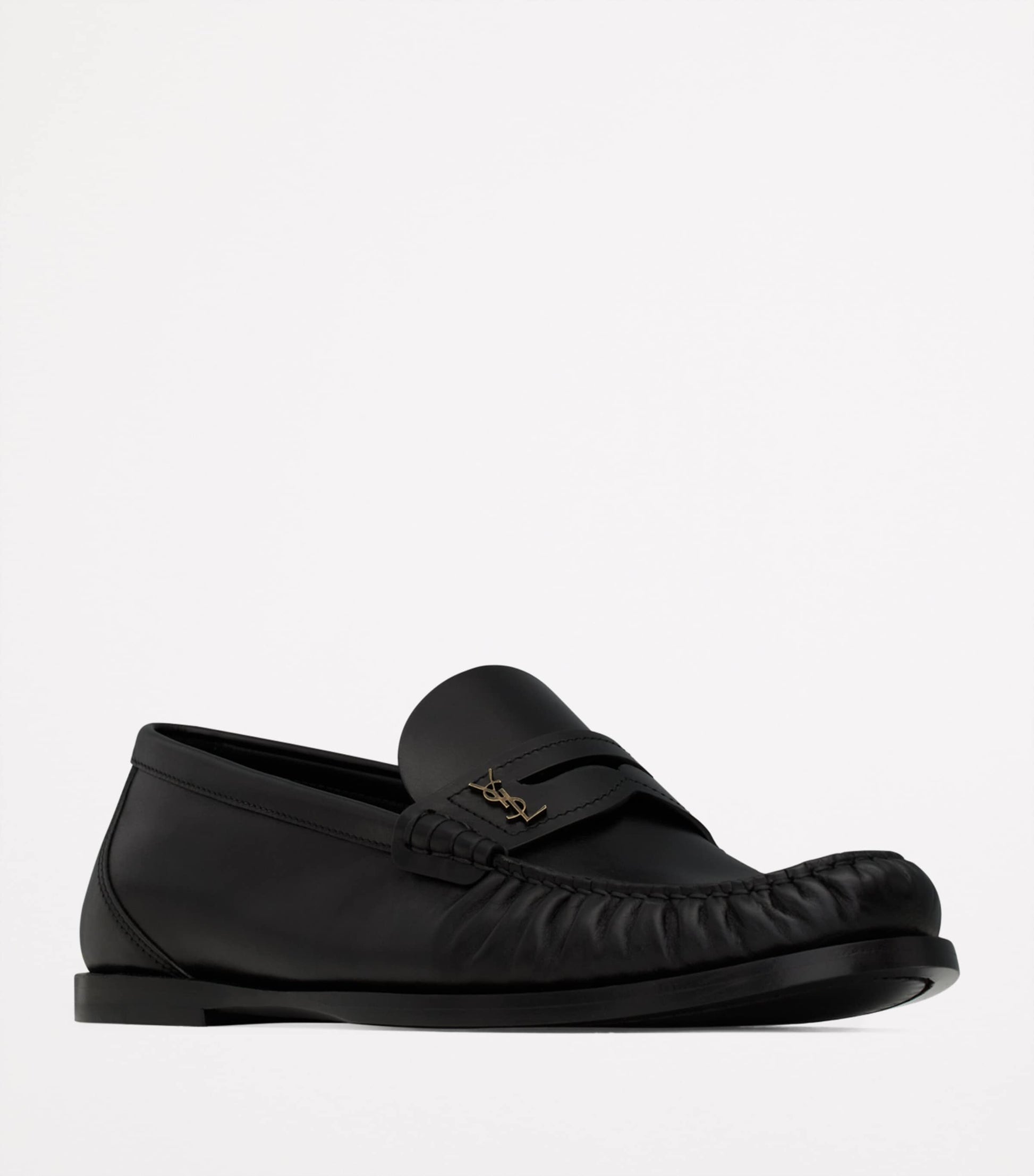 Saint Laurent Black Leather Laurent Loafers