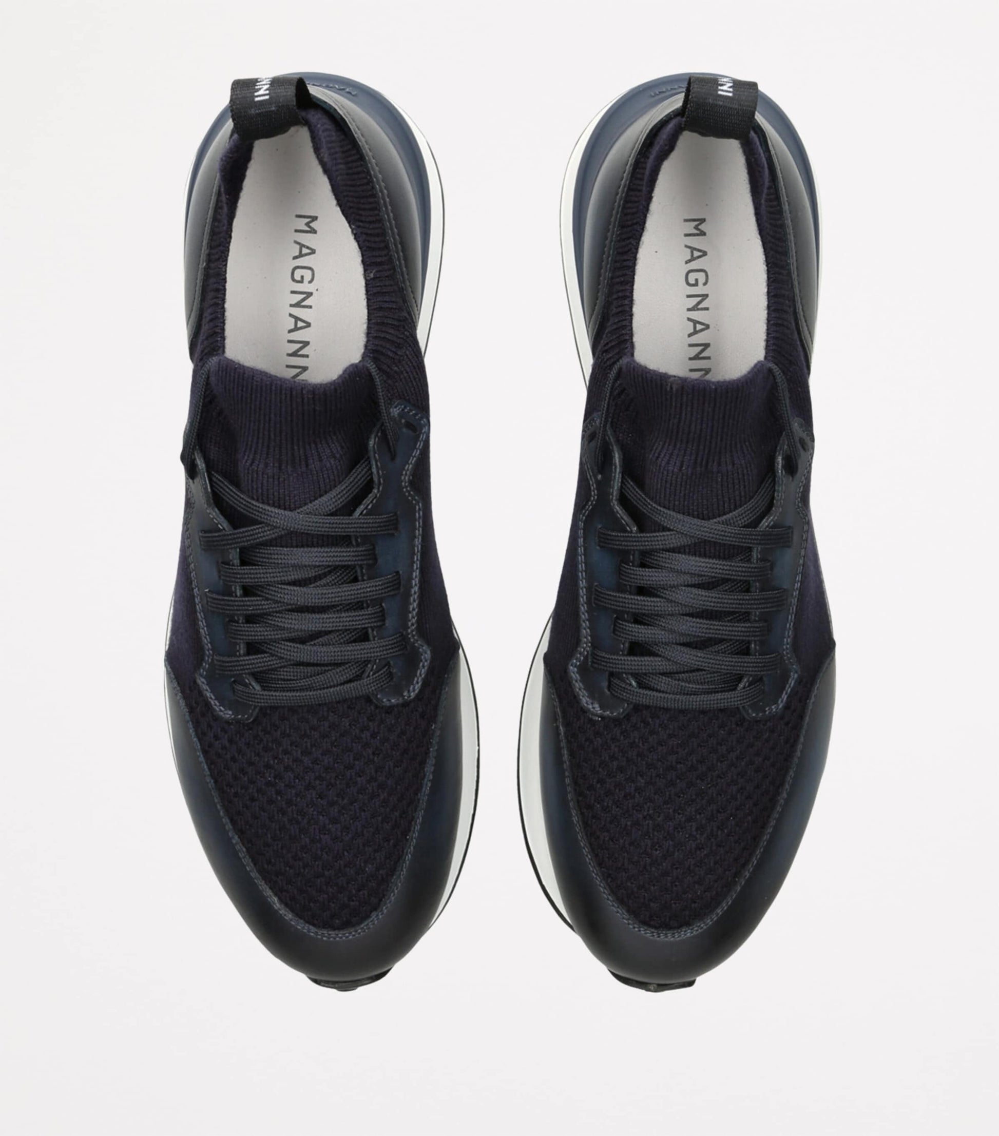 Magnanni Leather-Trim Grafton Sneakers