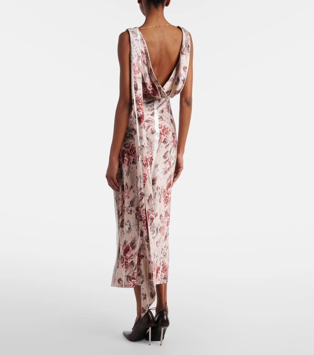 Acne Studios - Scarf-detail floral midi dress