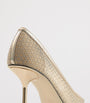 Jimmy Choo Gold Ixia 80 Embellished Mesh Pumps