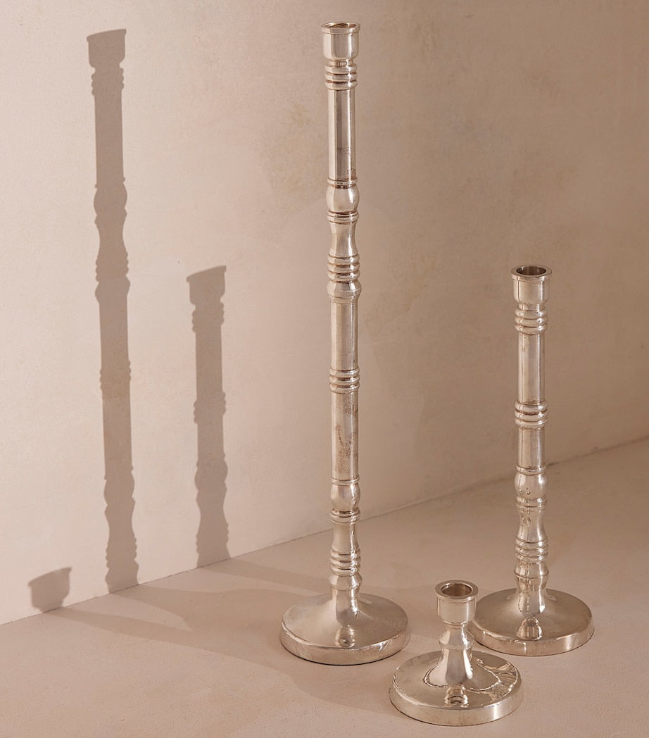 Soho Home Medium Silver-Plated Stiden Candlestick (27cm)