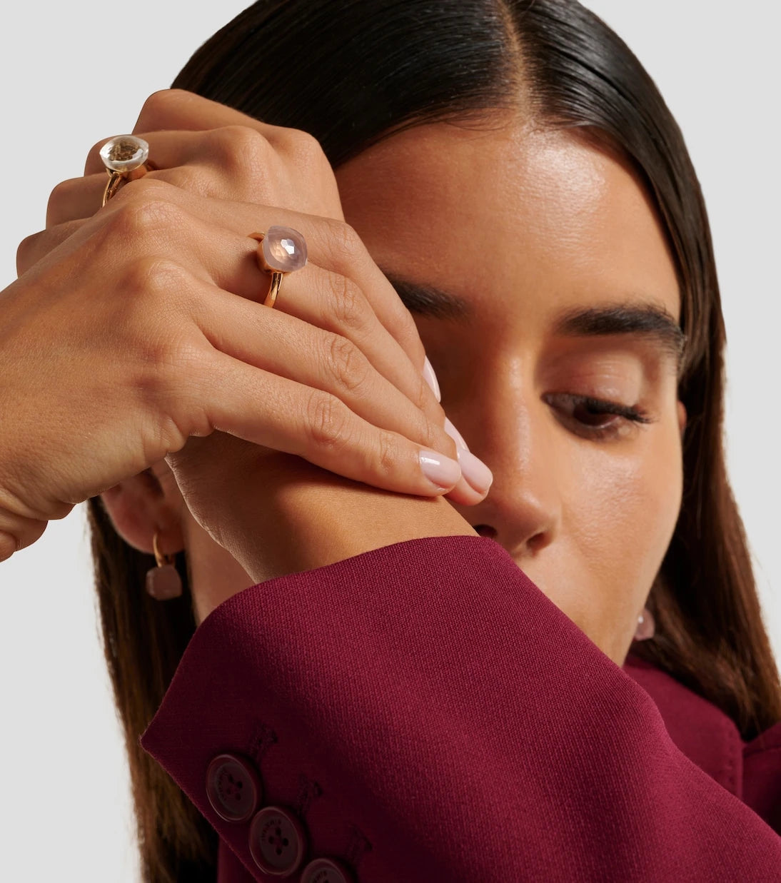 Pomellato - Nudo 18kt gold ring with rose quartz
