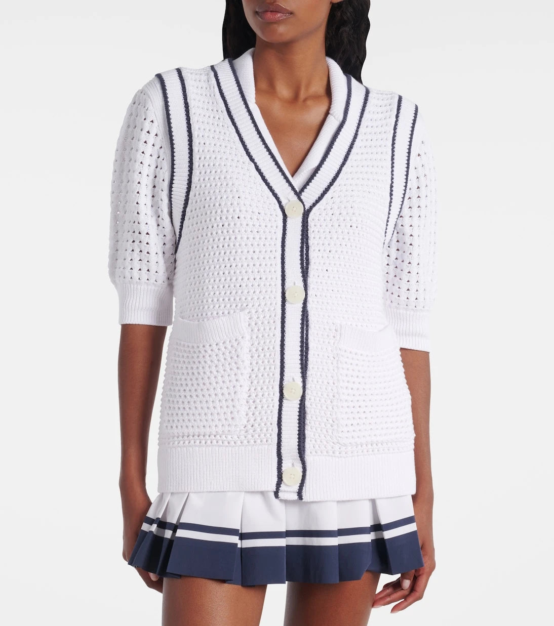 Varley - Leilani open-knit cotton-blend top