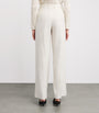 Colombo White Kid Cashmere Wide-Leg Tailored Trousers
