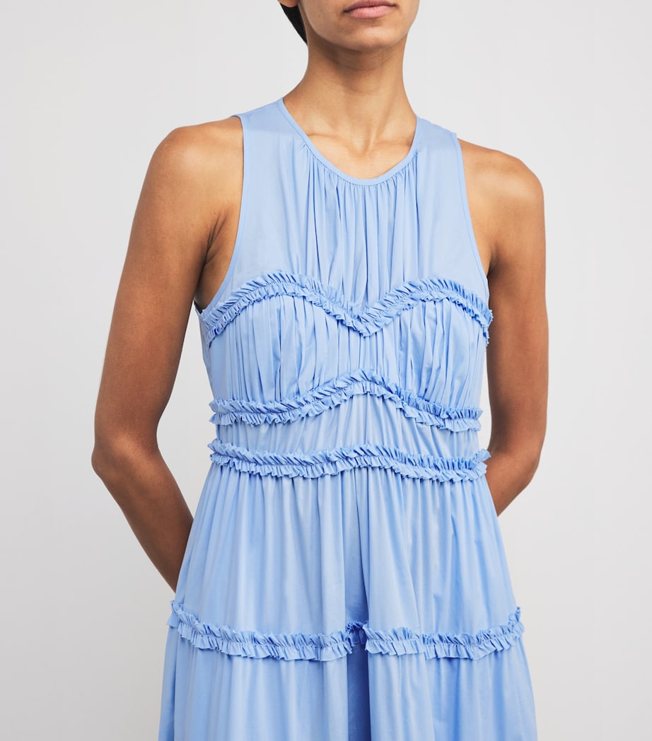 Cinq A Sept Blue Tiered Sirinna Midi Dress