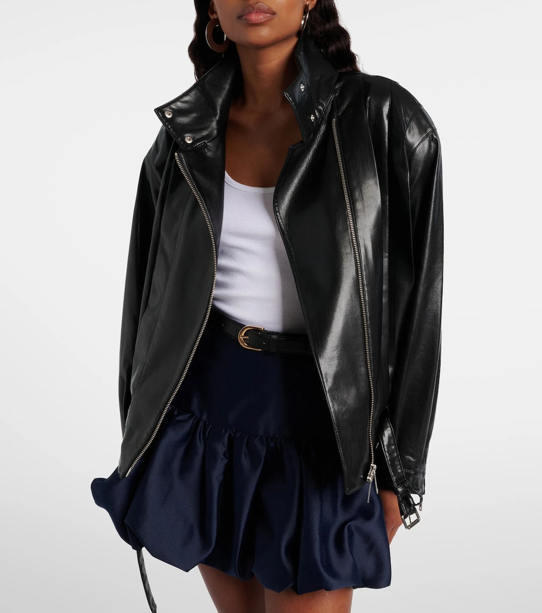 Self-Portrait - Belted biker jacket