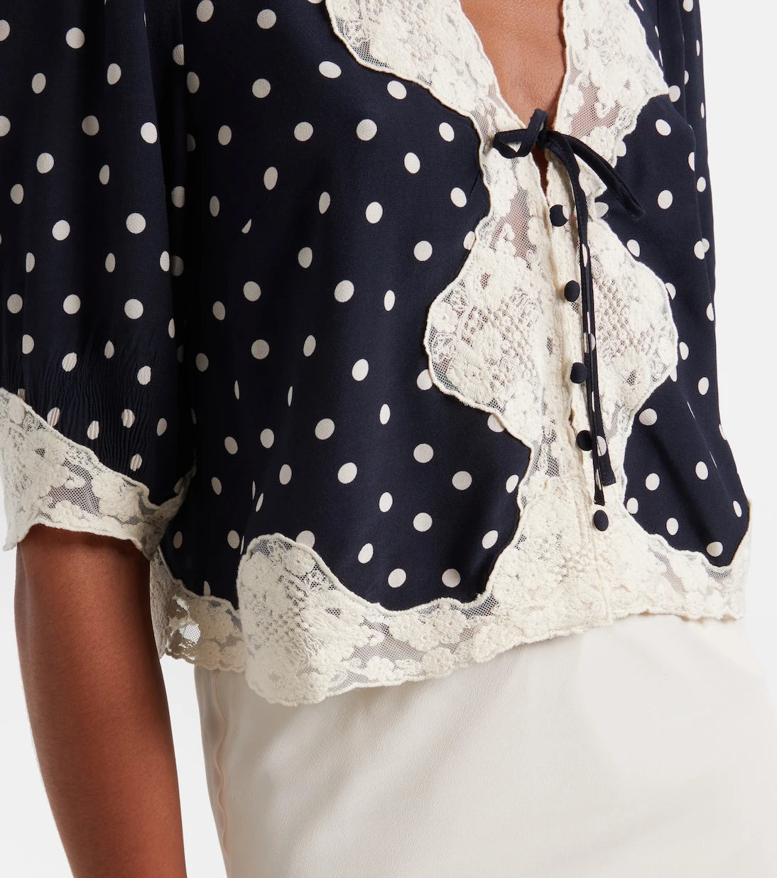 Rixo - Ursula polka-dot crêpe de chine top