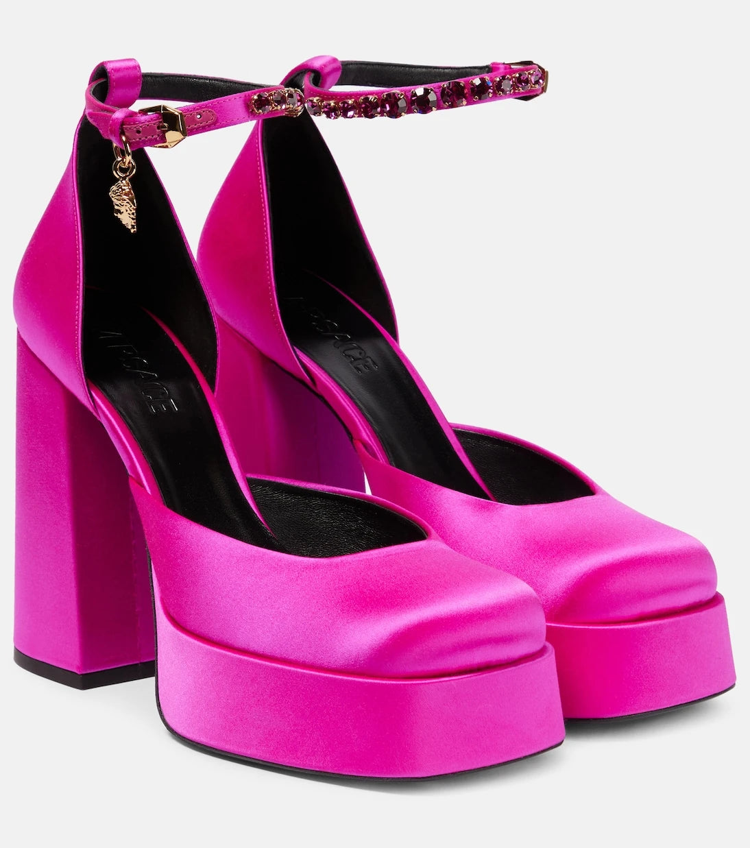 Versace - Medusa Aevitas satin platform pumps