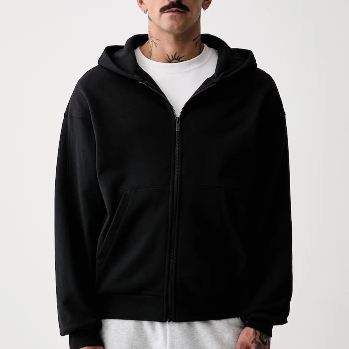 adidas erkek pamuklu fermuarlı kapüşonlu sweatshirt