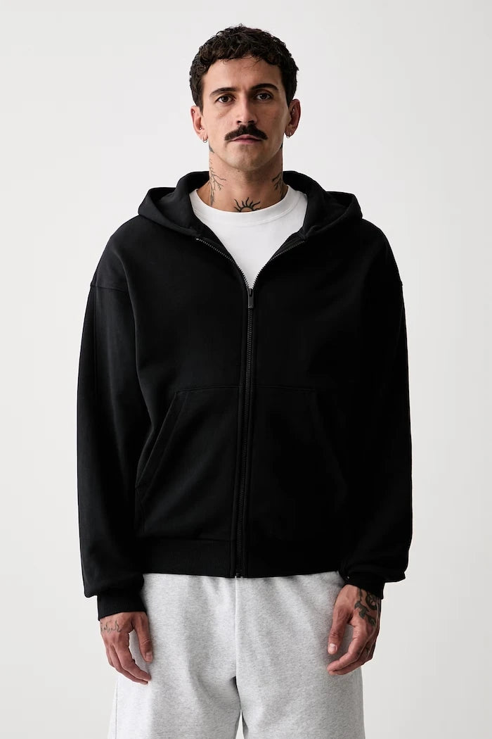 adidas erkek pamuklu fermuarlı kapüşonlu sweatshirt
