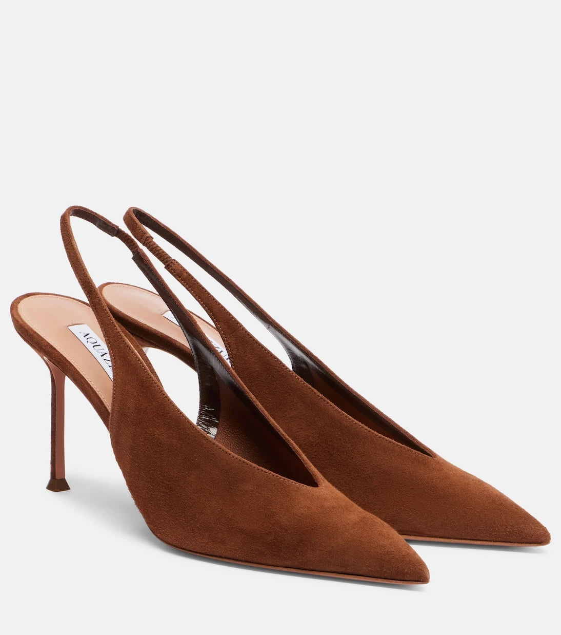 Aquazzura - Voltaire 85 suede slingback pumps